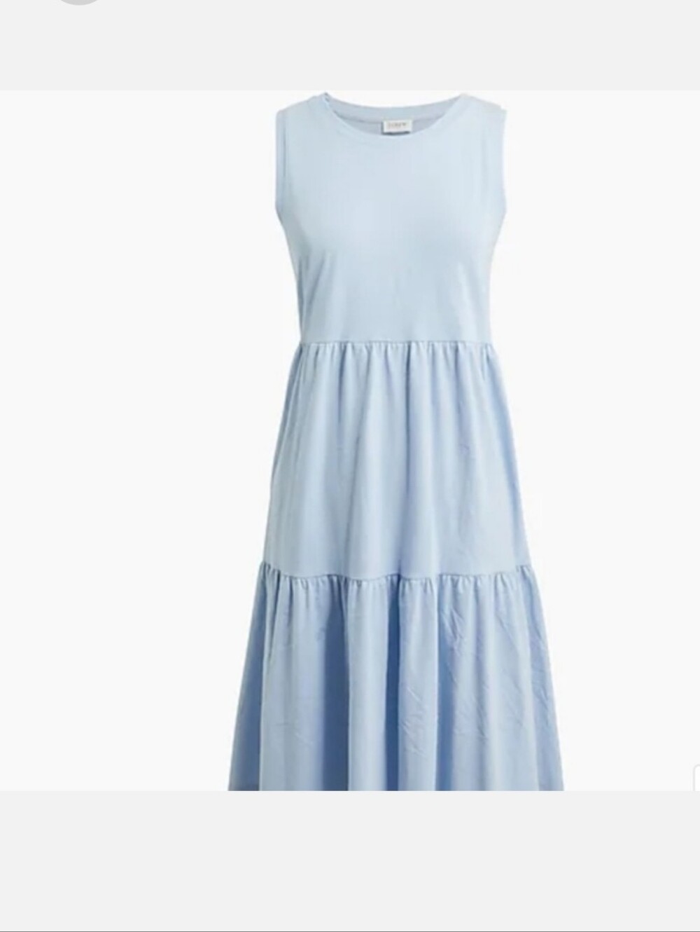 J.CREW Sleeveless Knit Tiered Mini Dress Arctic Blue